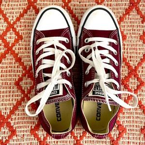 Women’s Burgundy Low Top All-Star Converse